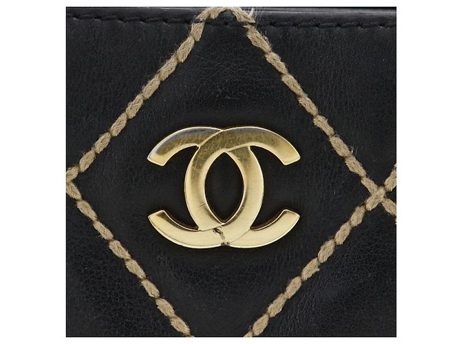 Borsa Wild Stitch in pelle di vitello nera CHANEL Nero - vista 17