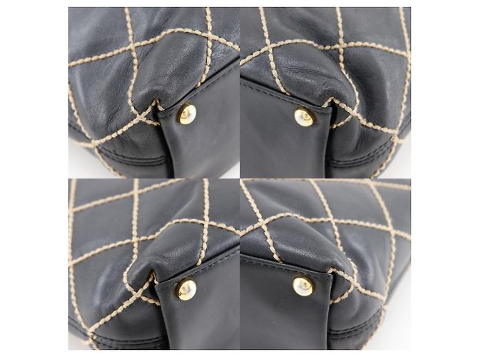 Borsa Wild Stitch in pelle di vitello nera CHANEL Nero - vista 4
