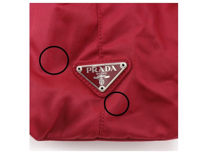 Rote Nylon-Tote von Prada B10310 - Ansicht 17