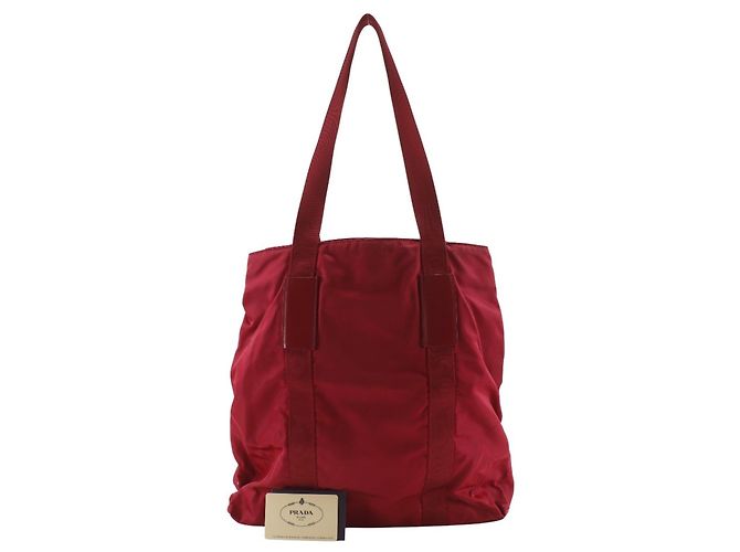 Rote Nylon-Tote von Prada B10310 - Ansicht 19