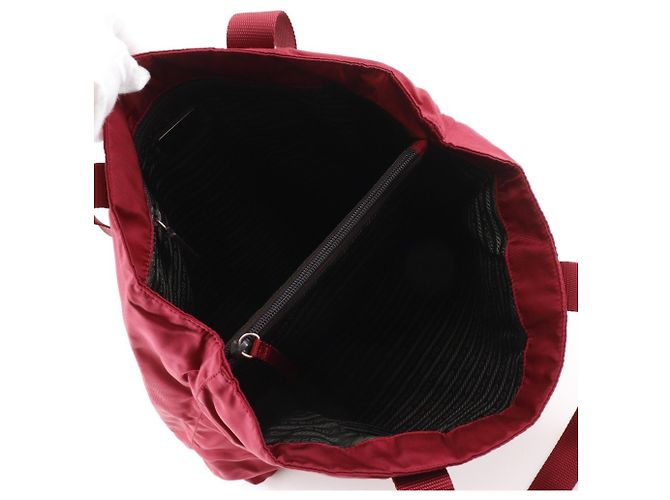 Rote Nylon-Tote von Prada B10310 - Ansicht 6