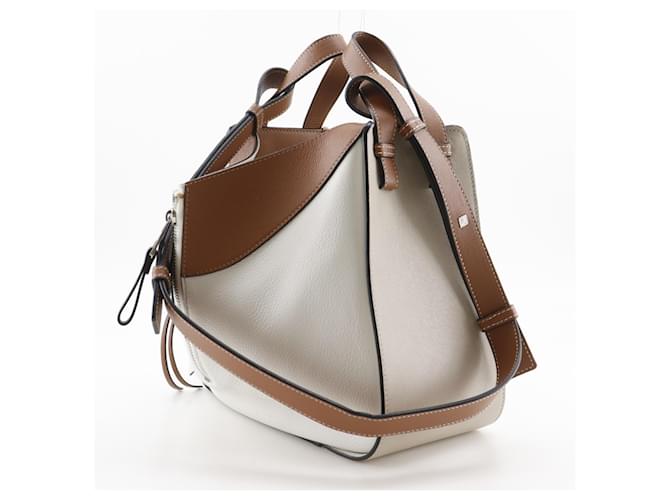 Borsa a mano Hammock Small LOEWE Marrone Bianco - vista 3