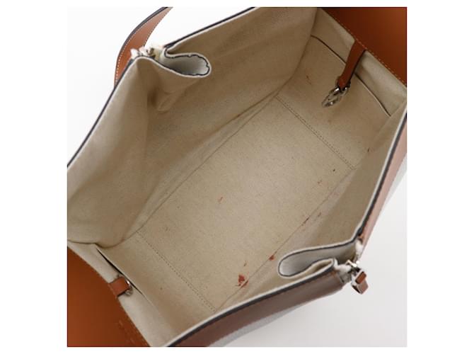 Borsa a mano Hammock Small LOEWE Marrone Bianco - vista 9
