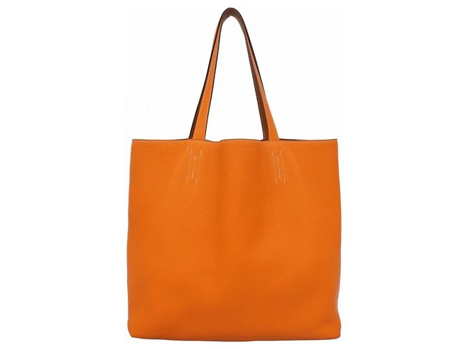 Borsa Tote Double Sens Hermès D'oro Arancione - vista 15