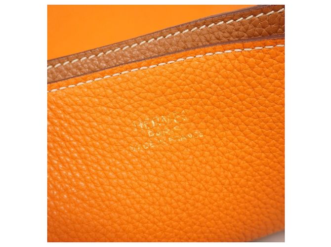 Borsa Tote Double Sens Hermès D'oro Arancione - vista 5