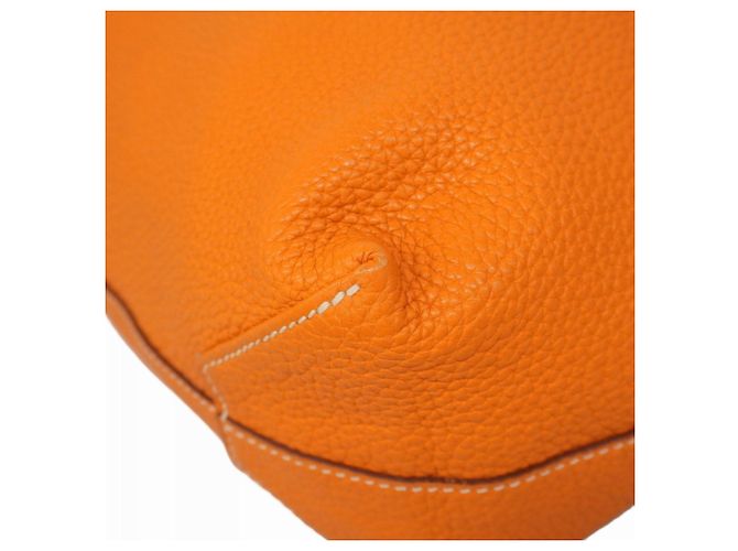 Borsa Tote Double Sens Hermès D'oro Arancione - vista 6