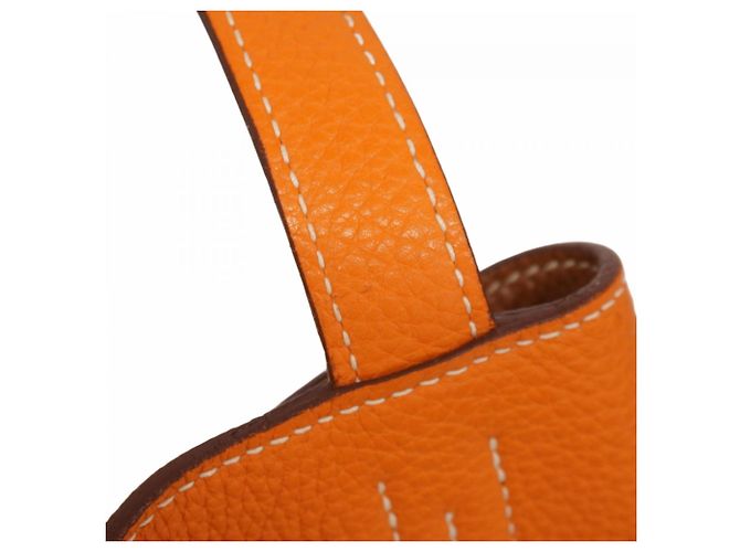 Borsa Tote Double Sens Hermès D'oro Arancione - vista 8