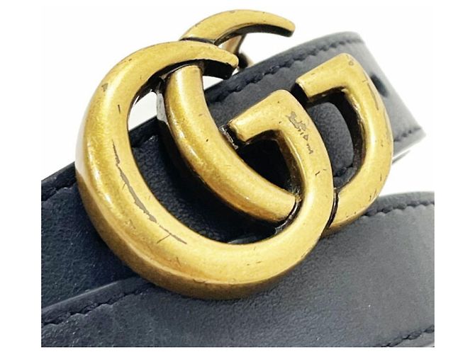 Gucci GG Marmont Damen Ledergürtel Schwarz - Ansicht 3