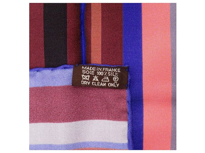 Foulard in seta Carré 90 Hermès Marrone Rosa Porpora - vista 4