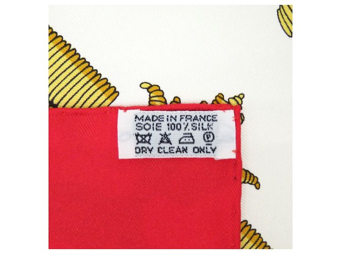 Foulard in seta Hermès Carré 90 DEO JUVANTE MONACO Bianco Rosso D'oro - vista 4