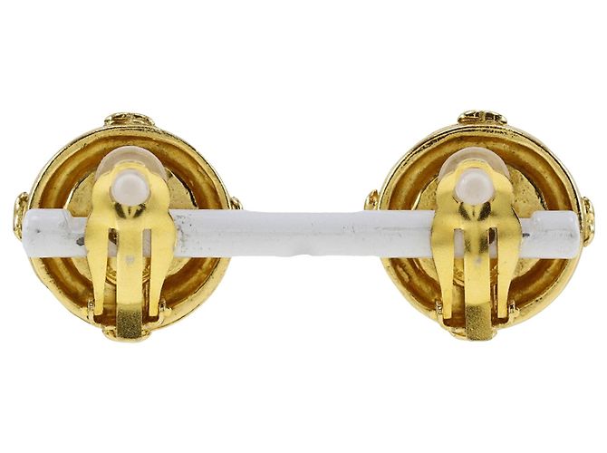 Orecchini rotondi a clip in oro placcato CC dorato di Chanel D'oro - vista 5