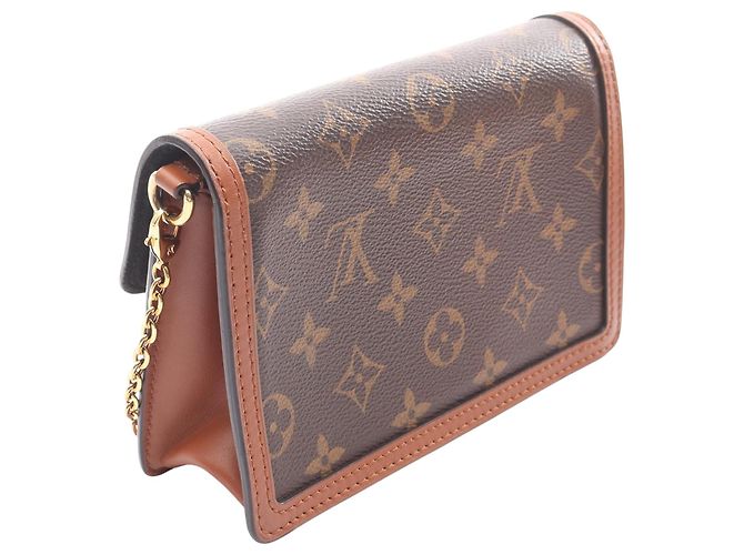 Portafoglio Louis Vuitton Dauphine Wallet on Chain in Monogramma Inverso Marrone - vista 2