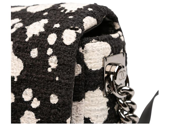 Chanel Nero CC Tweed Schizzi di Vernice Flap - vista 10