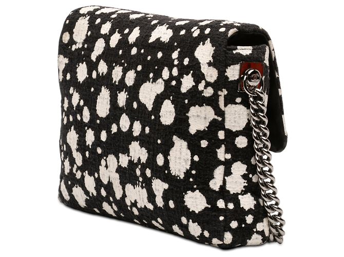 Chanel Nero CC Tweed Schizzi di Vernice Flap - vista 2