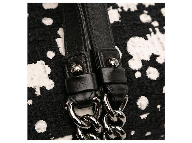 Chanel Nero CC Tweed Schizzi di Vernice Flap - vista 7