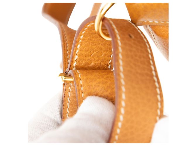 Secchiello PM Mangeoire in Clemence Marrone Hermès Caramello - vista 6