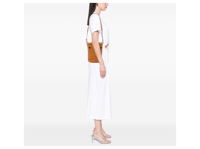 Secchiello PM Mangeoire in Clemence Marrone Hermès Caramello - vista 7
