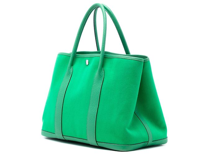Hermès Garden Party 36 em Toile Verde e Negonda - vista 2