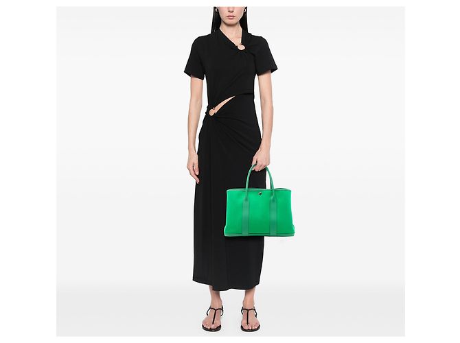 Hermès Garden Party 36 em Toile Verde e Negonda - vista 6