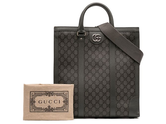 Sacoche Ophidia GG Supreme moyen gris Gucci Marron - vue 12