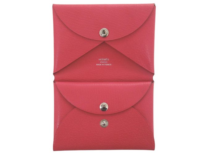 Monedero Duo Calvi de Hermès en cuero Chevre Mythique - vista 4