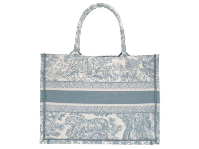Borsa Tote Dior Book Medium mai usata Christian Dior Bianco Blu chiaro - vista 3