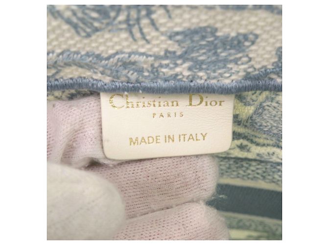 Borsa Tote Dior Book Medium mai usata Christian Dior Bianco Blu chiaro - vista 7