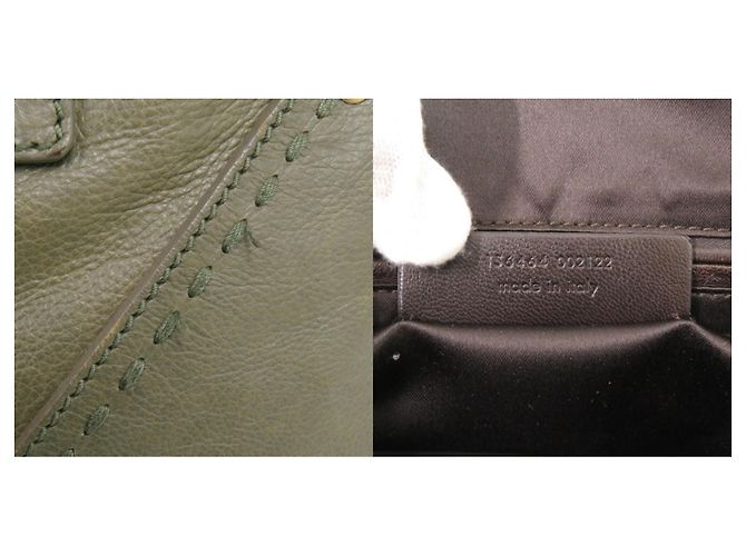Bolsa de couro Yves Saint Laurent Muse Verde oliva - Ansicht 10