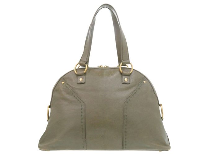 Bolsa de couro Yves Saint Laurent Muse Verde oliva - Ansicht 3