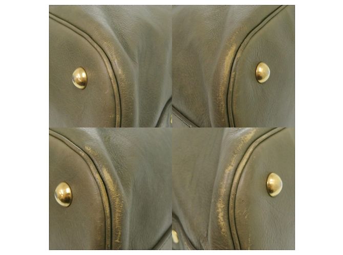 Bolsa de couro Yves Saint Laurent Muse Verde oliva - Ansicht 5