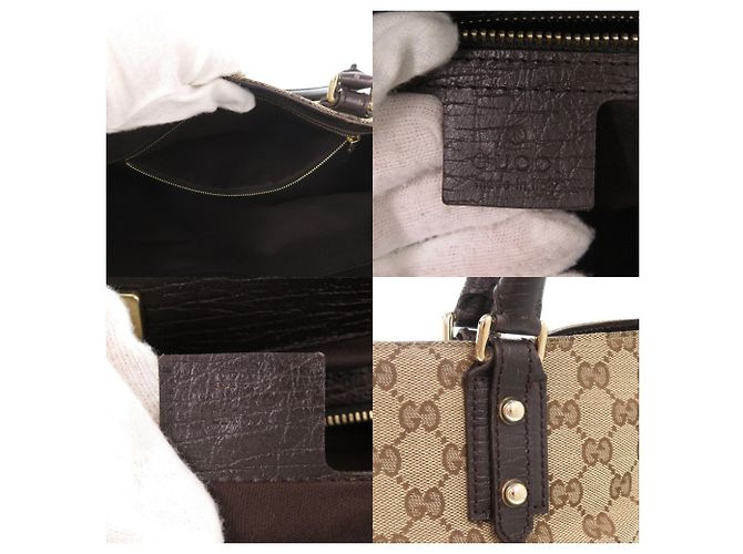 Borsa Tote Horsebit Gucci Marrone Beige - vista 7