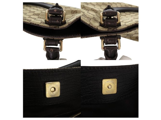 Borsa Tote Horsebit Gucci Marrone Beige - vista 8