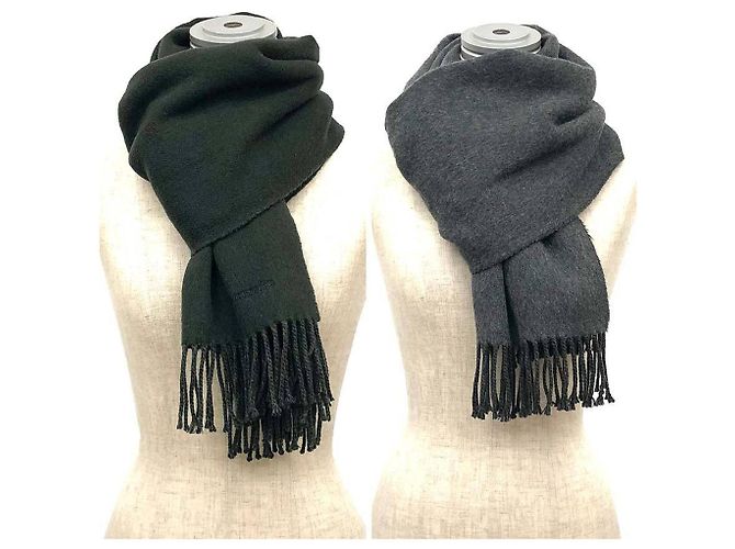 Hermès Cashmere Schal in Grau Braun - Ansicht 2