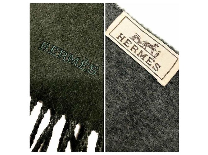 Hermès Cashmere Schal in Grau Braun - Ansicht 3