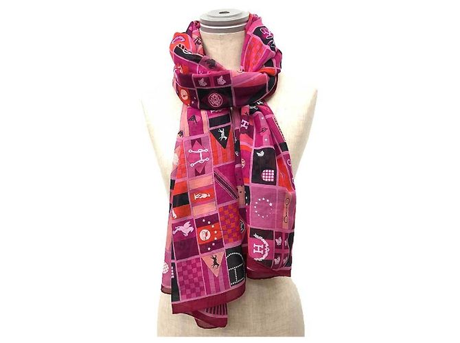 Hermès Bufanda Voyage En Che HERMES Rosa - vista 2
