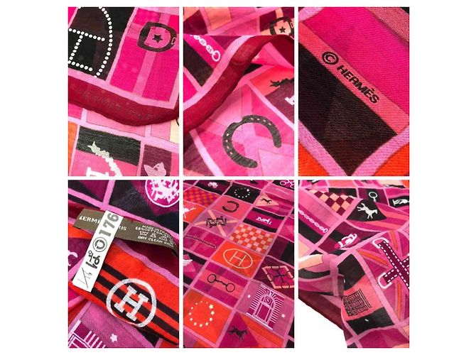 Hermès Bufanda Voyage En Che HERMES Rosa - vista 3