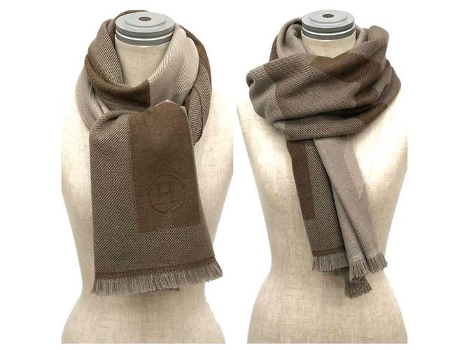 Stola in cashmere Hermès marrone - vista 3