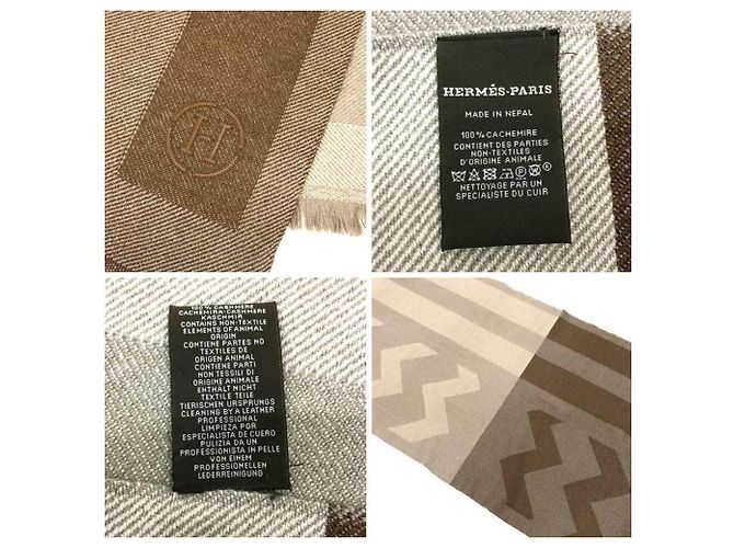 Stola in cashmere Hermès marrone - vista 4