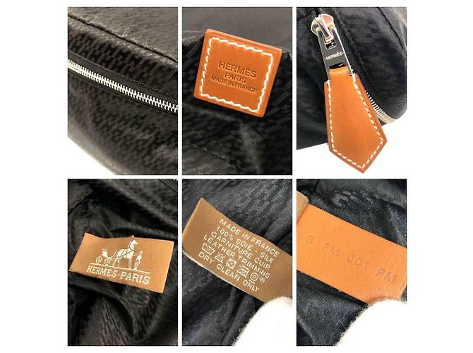 Pochette Mini Cube in Seta da Viaggio Hermès in Nero - vista 3
