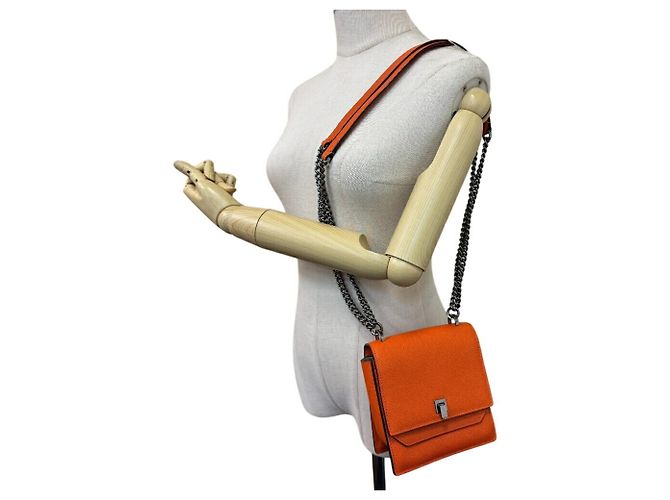Borsa a tracolla a catena Valextra Spritzer Small Arancione - vista 10