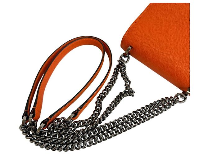 Borsa a tracolla a catena Valextra Spritzer Small Arancione - vista 3