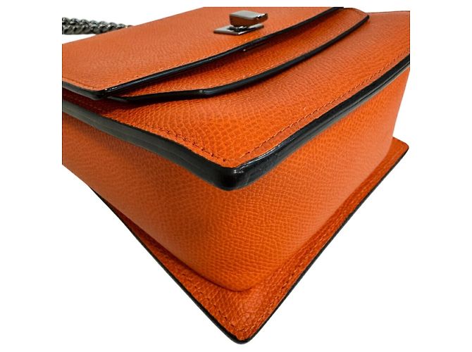 Borsa a tracolla a catena Valextra Spritzer Small Arancione - vista 4
