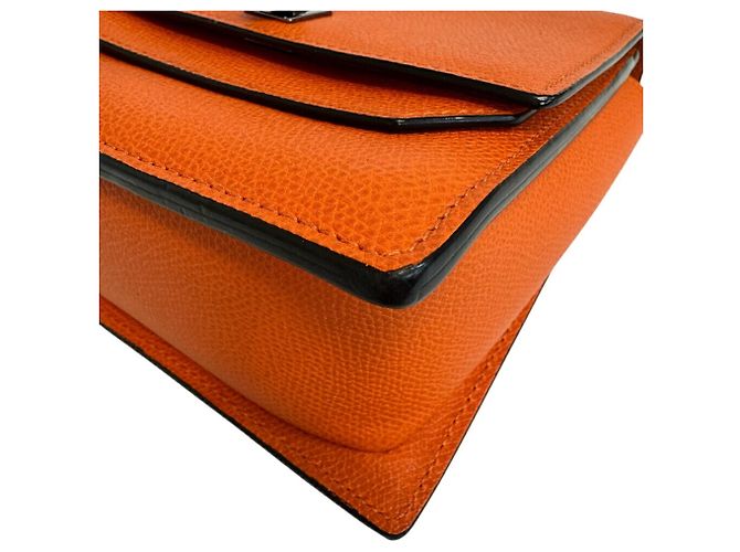 Borsa a tracolla a catena Valextra Spritzer Small Arancione - vista 5