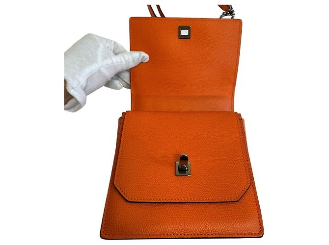 Borsa a tracolla a catena Valextra Spritzer Small Arancione - vista 6