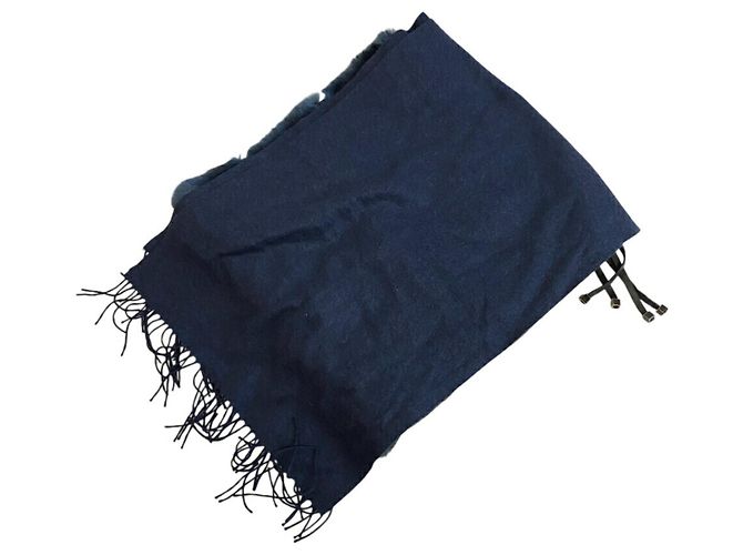 Sciarpa in seta e mohair Orirag di Fendi Blu navy - vista 2