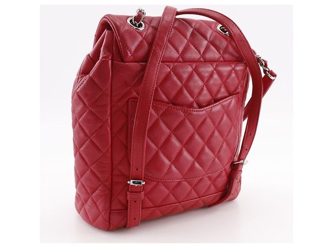 Chanel Matelasse Red Leather Backpack - view 3