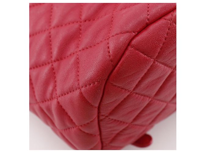 Chanel Matelasse Red Leather Backpack - view 4