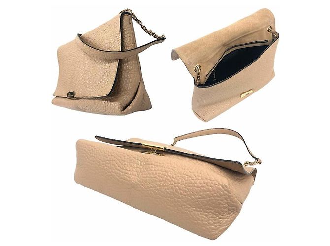Bolso de hombro de cuero con cadena Burberry Beige - vista 2