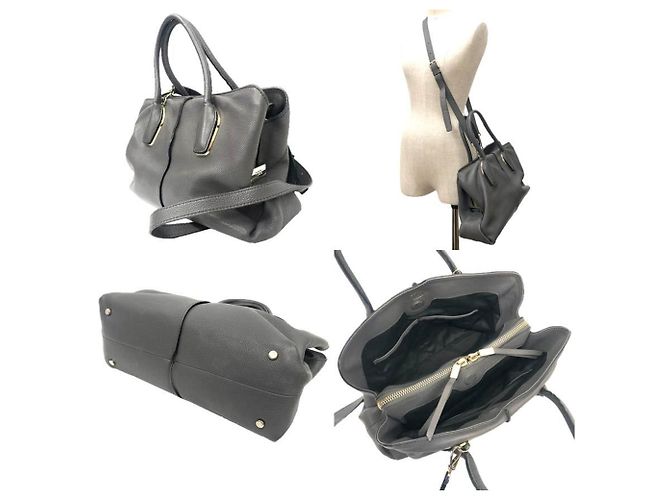 Borsa a Spalla TOD'S D-BOW in Pelle Grigia Marrone - vista 2