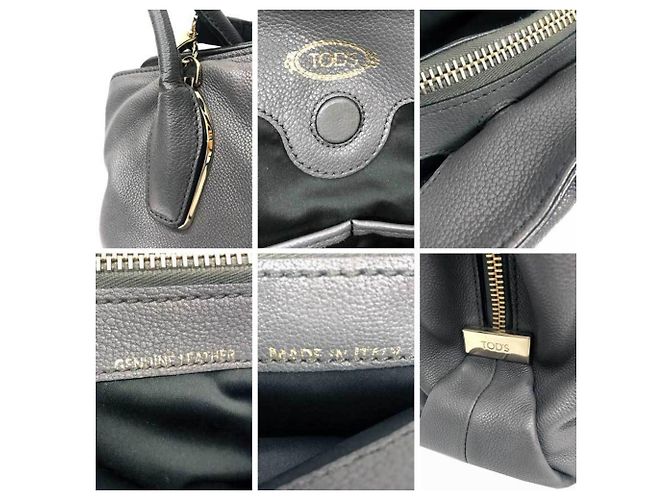 Borsa a Spalla TOD'S D-BOW in Pelle Grigia Marrone - vista 3
